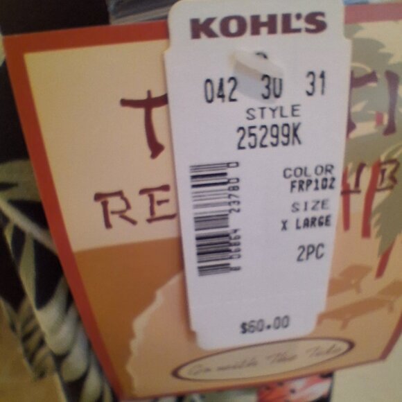 Tahiti Reef Club Vintage Hawaiian Tropical Jacket and Double Slit Dress Set - Picture 9 of 9